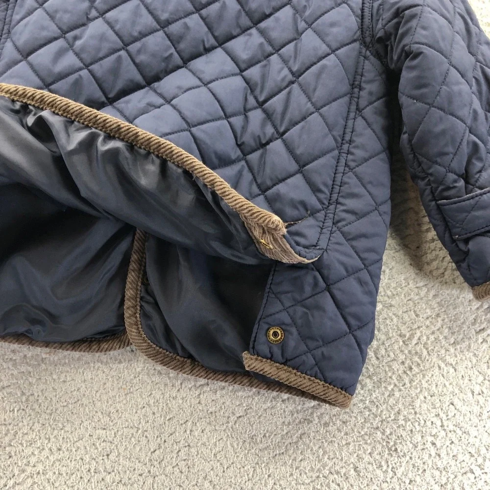 Polo Ralph Lauren Toddler Jacket 2T Boys Navy Blue Diamond Quilted Corduroy Trim
